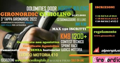 GiroNordic Cesiolino 2022 – 3^ Tappa – DOLOMITIES DOOR NORDIC WALKING